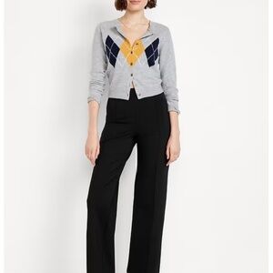 Old Navy Extra High-Waisted Stevie Straight Pants – Size Large – Black – EUC